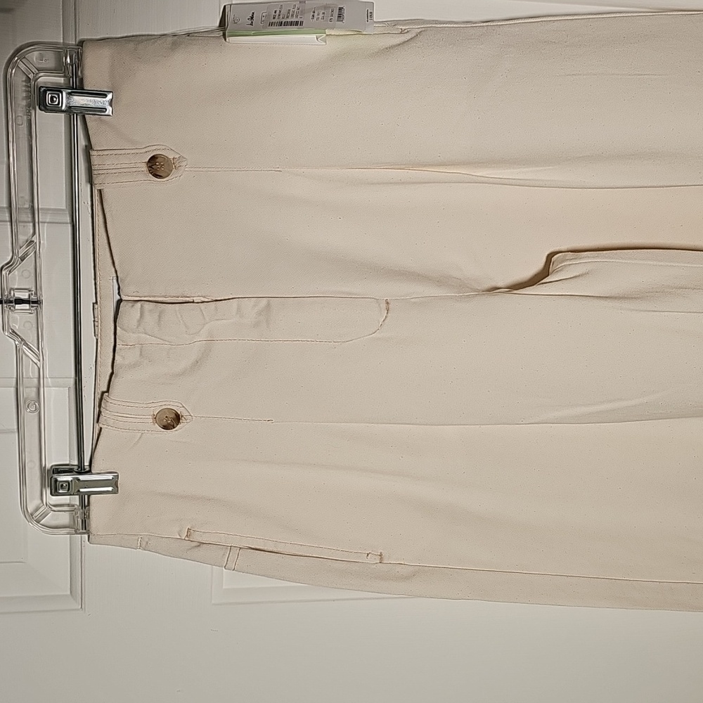 Sam Elderman Cream Wide-Leg Pants. Pockets Front Zipper. NEW WITH TAGS. SZ 6